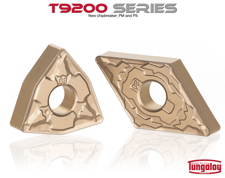 T9200 Steel Turning Grade Series to Include PS and PM Style Chipbreakers